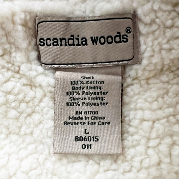 Scandia Woods Aran Cable Knit Sherpa Lined Full Zip Sweater Jacket | LARGE - Picture 9 of 11